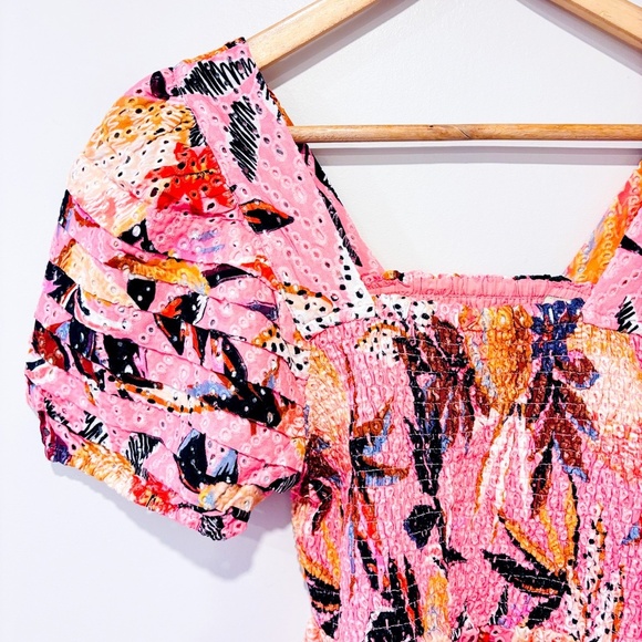 FARM RIO Azalea pink floral print top - Picture 3 of 6